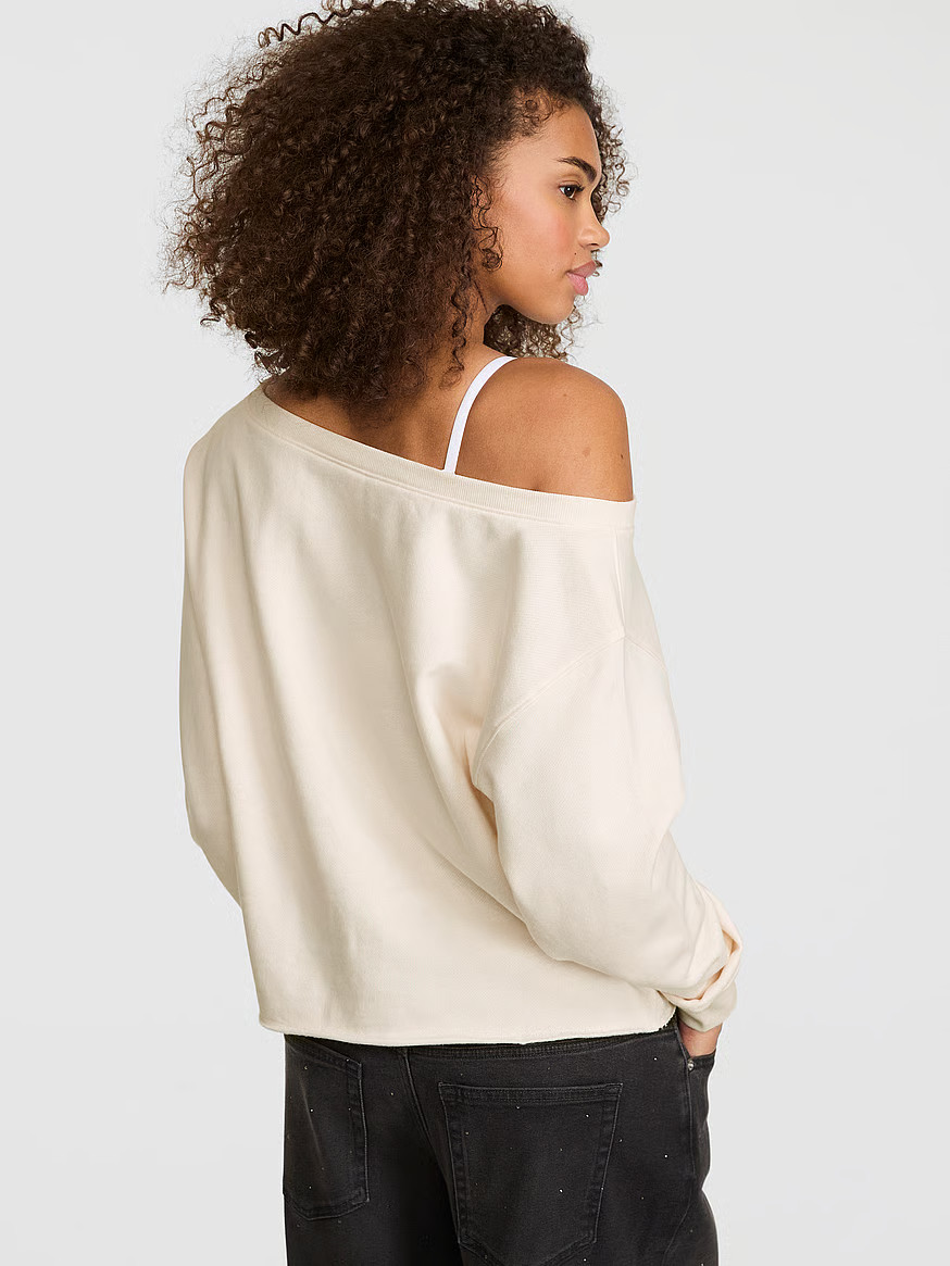 Campus Fleece™ Rib Off-The-Shoulder Sweatshirt | Victoria's Secret (US / CA )