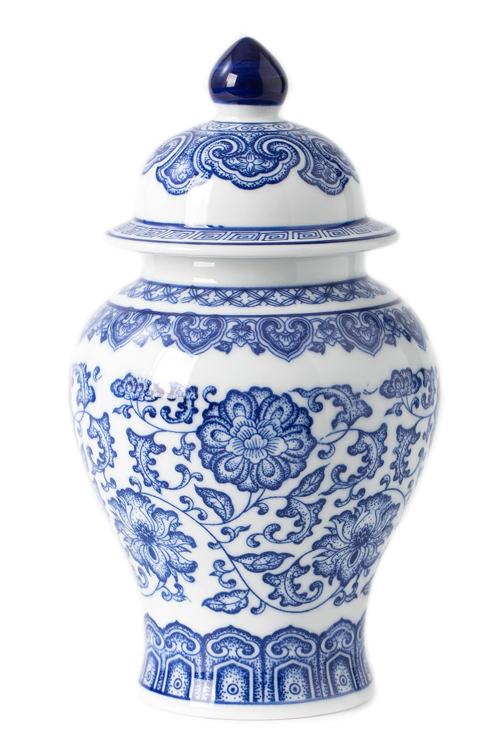 Blue and White Ginger Jar, Ceramic Chinoiserie Decorative Jars for Home, Office, Flower Vase Poce... | Amazon (US)