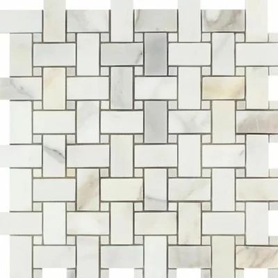 Marble Basketweave Mosaic Wall & Floor Tile Tile & Mosaic Depot Color: Honed Calacatta Gold | Wayfair North America