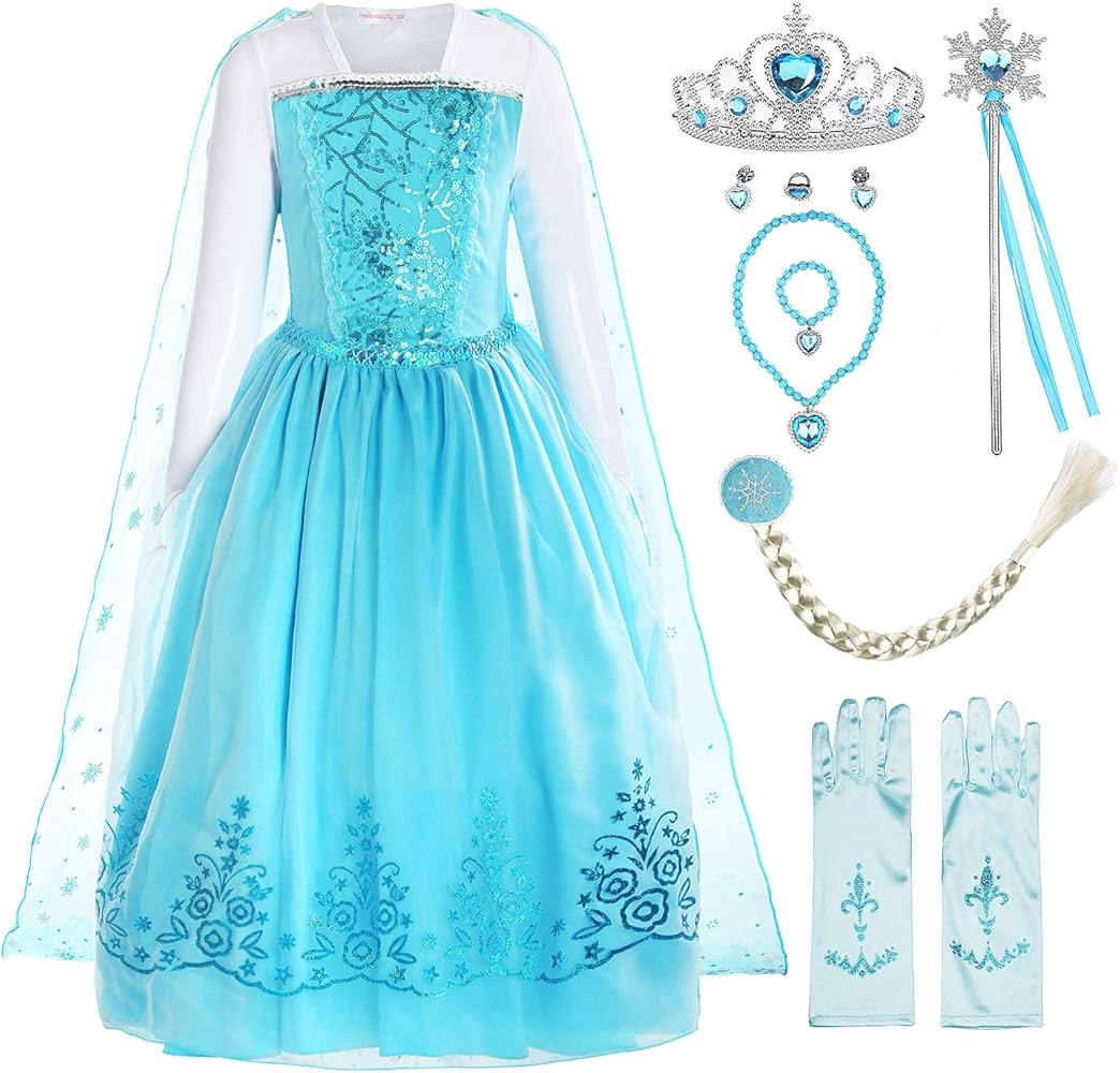 ReliBeauty Girls Sequin Princess Costume Long Sleeve Dress up | Amazon (US)