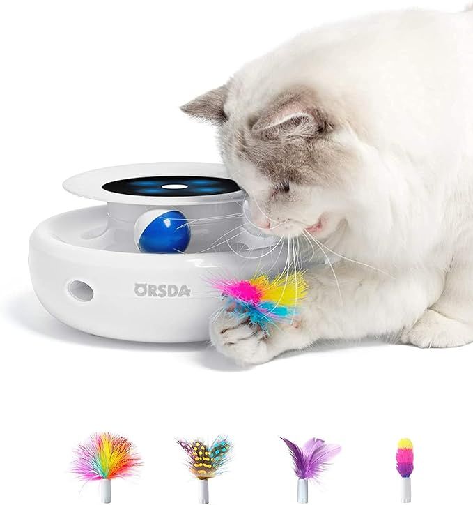 ORSDA Electronic Cat Toy, 2-in-1 Interactive Toys for Indoor Cats, Automatic Cat Toy Balls, Ambus... | Amazon (US)