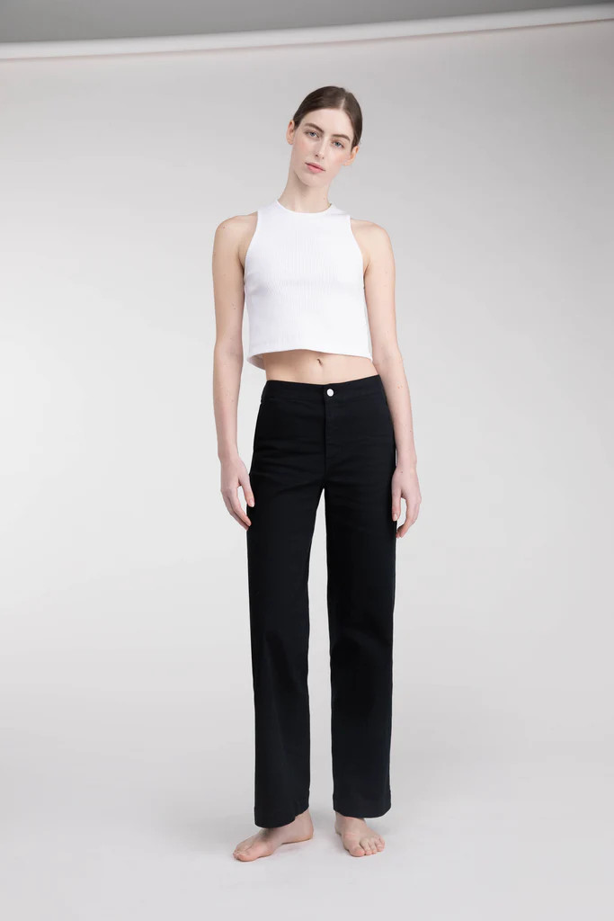 LONG LENGTH TWILL WIDE LEG PANT | OAK + FORT