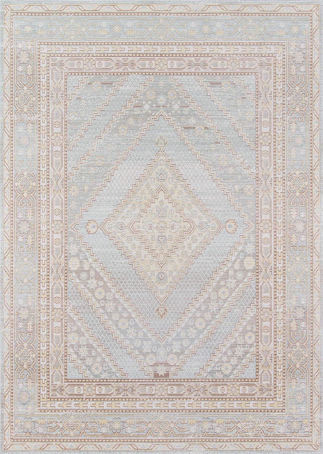 Momeni Isabella Traditional Geometric Flat Weave Area Rug, 7 ft 10 in x 10 ft 6 in, Blue | Amazon (US)