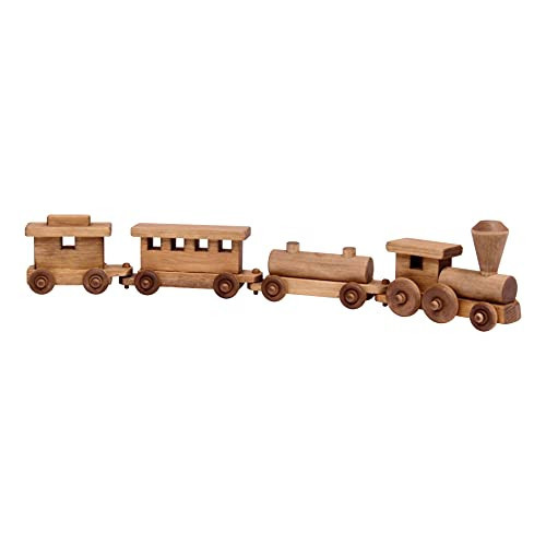 AmishToyBox.com Wooden Train Toy Play Set - 24" Long - CPSIA-Approved Finish (Harvest Stain) | Amazon (US)