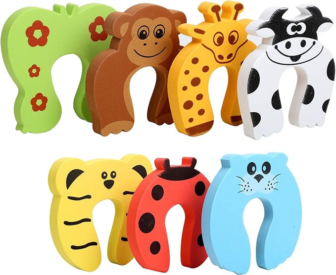 HNYYZL Door Stoppers,7Pcs Baby Proofing Corner Protector Baby Cartoon Animal Door Stop Soft Foam ... | Amazon (US)