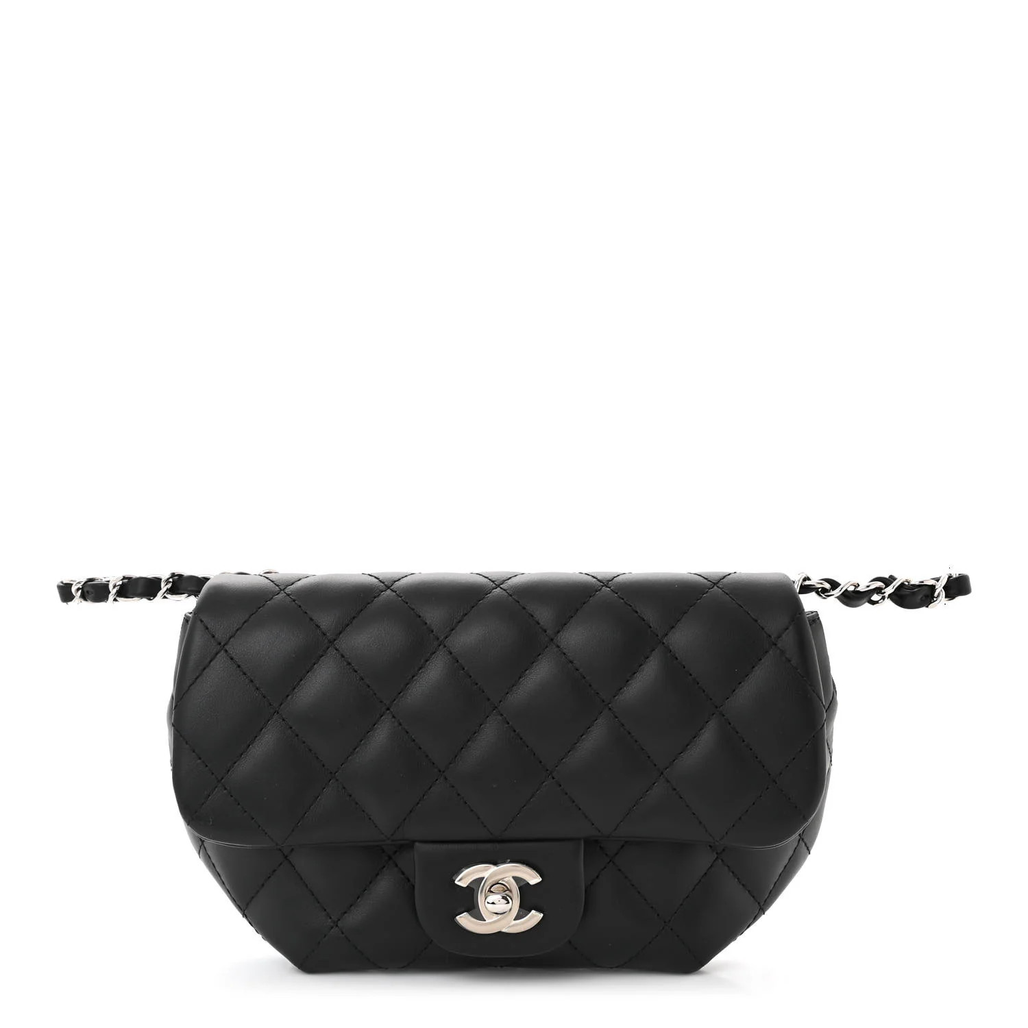 Calfskin Quilted CC Uniform Flap Belt Bag Black | FASHIONPHILE (US)