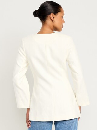 Fitted Long Blazer | Old Navy (US)