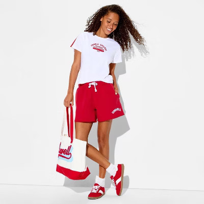 Women's Unwell Graphic Sweat Shorts - Red L | Target