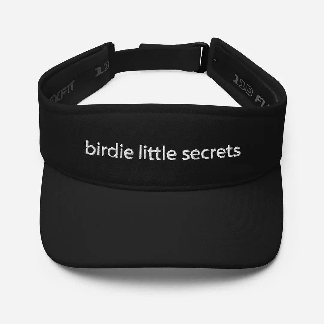 Elevated and Sporty Black or Navy Golf Visor - "birdie Little Secrets" - White Embroidered Text, ... | Etsy (US)