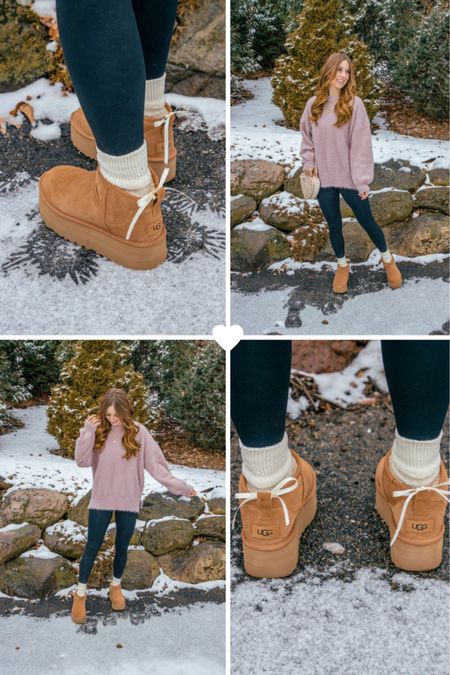 Can’t stop won’t stop sharing these boots! They have been go tos for me all winter!!
The Uggs fit TTS in my experience. I’ve also linked a couple of similar and more affordable finds.
I’m in a size medium in the fuzzy sweater which is incredibly soft!


#LTKfindsunder100 #LTKfindsunder50 #LTKstyletip