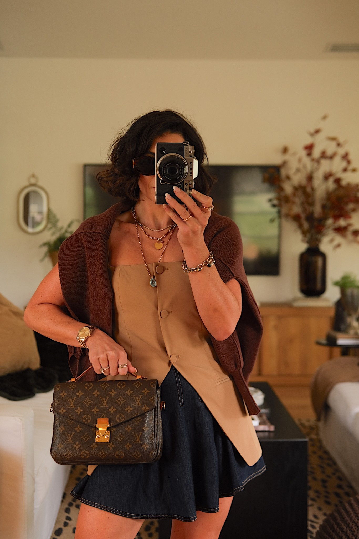 Early fall outfit. The similar  tank vest I found is on sale! The sweater is from a cozy set from Amazon, fits tts. #meandmrjones 

#LTKHome #LTKFindsUnder100 #LTKFindsUnder50