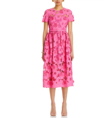 Self-Portrait Lace Belted Midi Dress MSRP $555 | eBay US