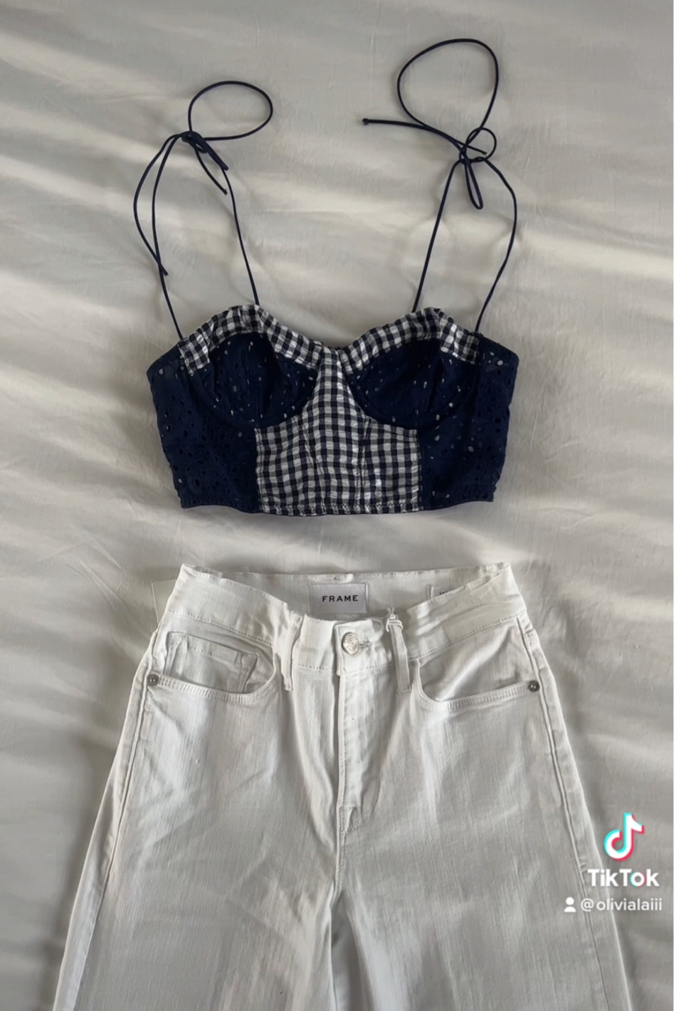 Gingham store bustier top