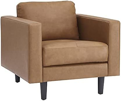 Marisa Top Grain Genuine Leather Mid-Century Chair, Sofa Couches for Living Room Furniture, Accent C | Amazon (US)