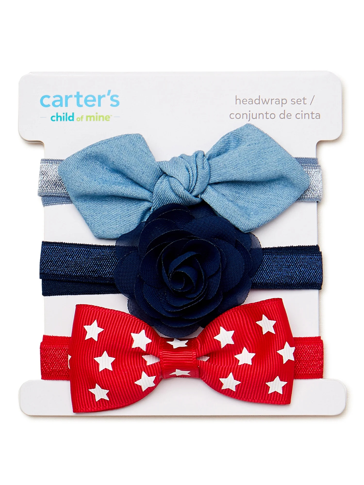 Carter's Child of Mine Infant Girls Americana Headwraps, 3-Pack, 0-12M | Walmart (US)