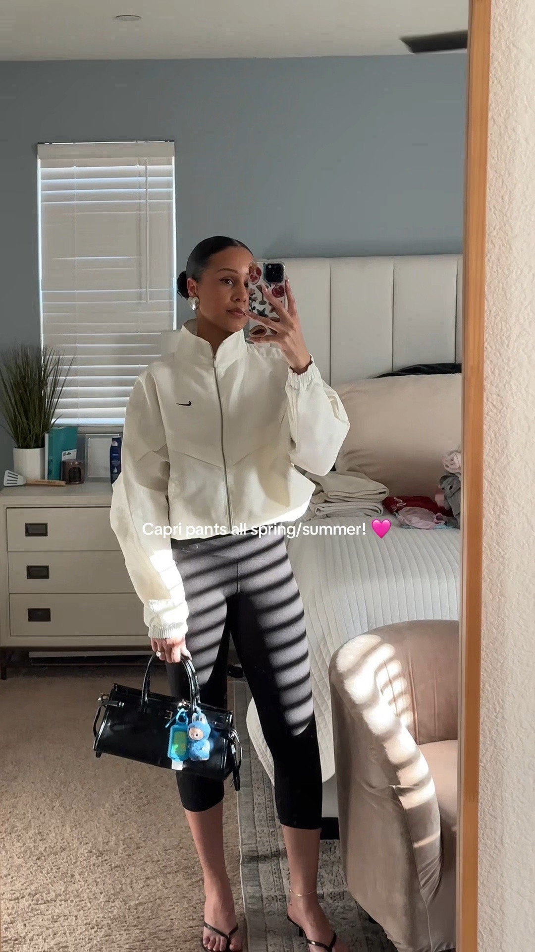 Capri pants and windbreakers! 

I’m wearing a size large windbreaker from Shoe Palace 
Search: NIKE
NSW WINDRUNNER
WOMENS LIFESTYLE JACKET

#LTKgrwm #LTKootd #LTKOver40