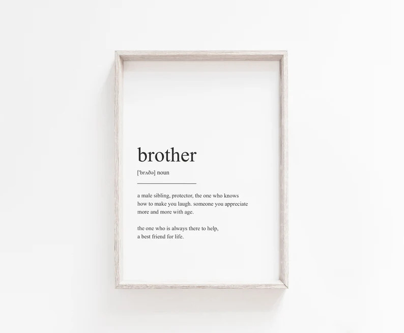 Brother Gift Printable Wall Art Brother Definition Prints | Etsy Canada | Etsy (CAD)