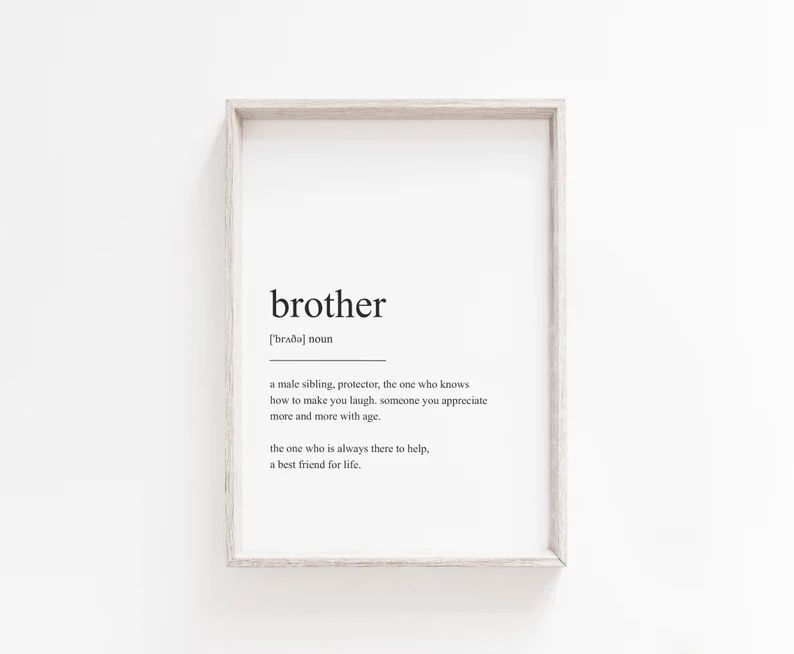 Brother Gift Printable Wall Art Brother Definition Prints | Etsy Canada | Etsy (CAD)