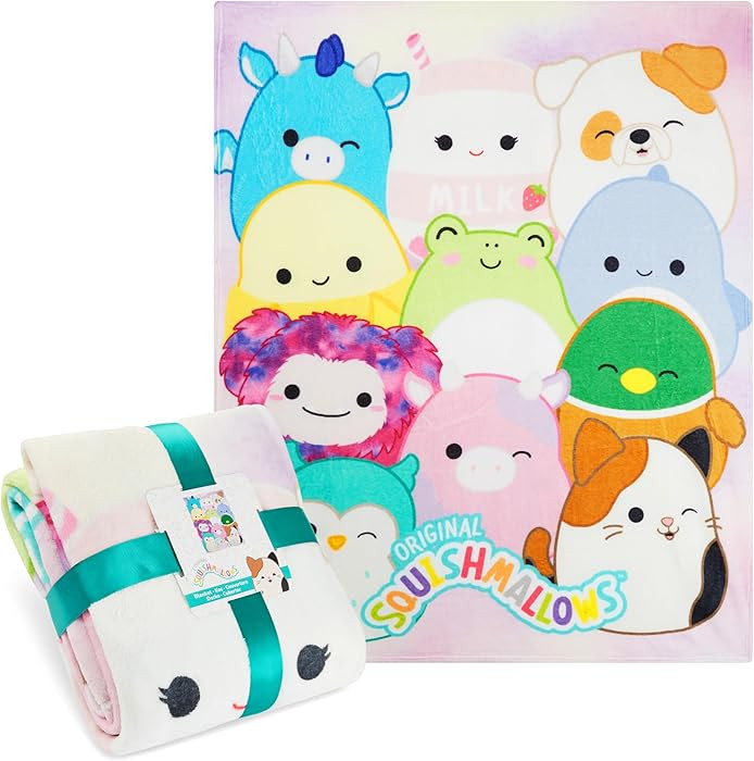 Get Trend Squishmallows Fleece Throw Blanket, Soft Cozy 59 x 51 Inch, Lightweight, Fluffy Bedding... | Amazon (US)