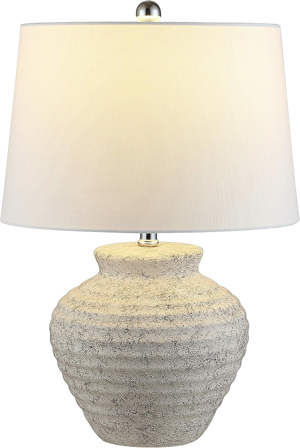 SAFAVIEH Lighting Collection Ledger Rustic Farmhouse Light Grey Ceramic 23-inch Bedroom Living Ro... | Amazon (US)