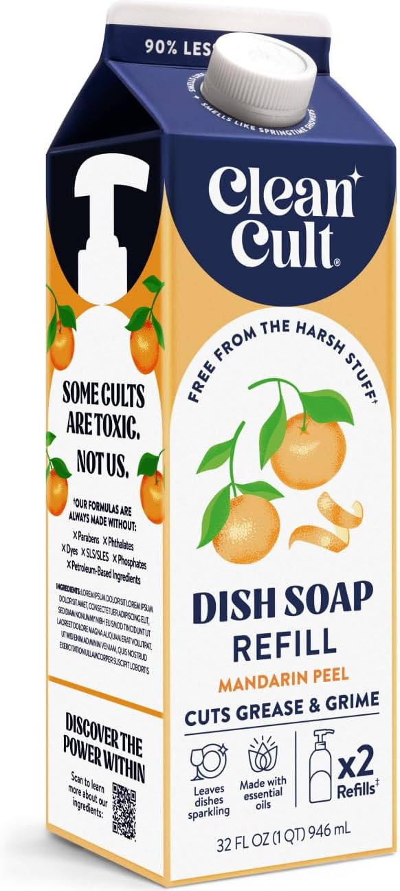 Cleancult Dish Soap Liquid Refill (32oz, 1 Pack) - Plant Based Cleaning Power - Dish Soap that Cu... | Amazon (US)