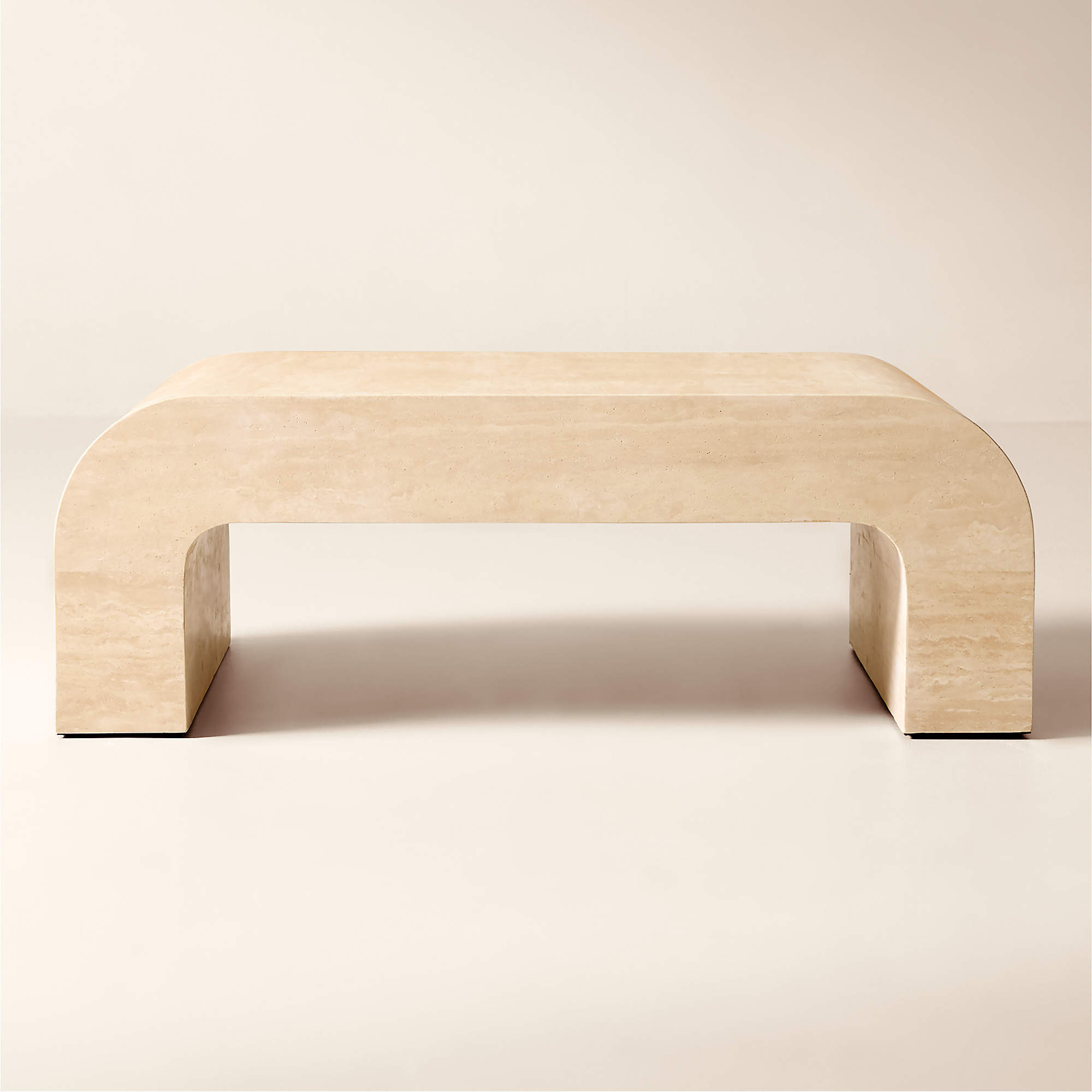 Crescent 46" Square Travertine Coffee Table + Reviews | CB2 | CB2