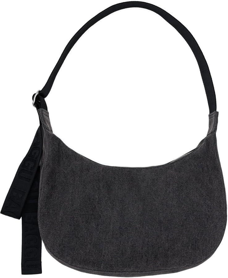 BAGGU Medium Denim Crescent Bag - Washed Black Denim | Amazon (US)