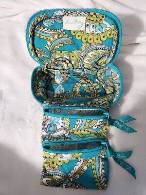 Vera Bradley Fold Out Jewelry Case in  Sherry Peacock Pattern Travel Ready | eBay US