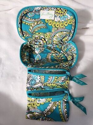 Vera Bradley Fold Out Jewelry Case in  Sherry Peacock Pattern Travel Ready | eBay US