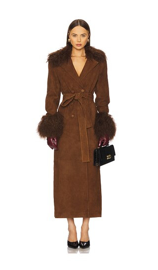 Britta Trench Coat in Cinnamon | Revolve Clothing (Global)