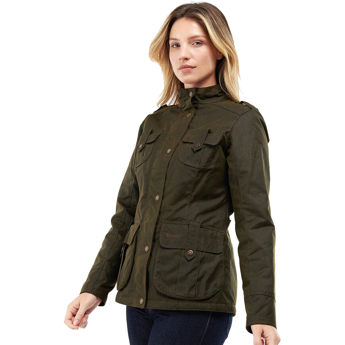 Barbour Winter Defence Wax Jacket - Women's Olive/Classic, US 4/UK 8 | Backcountry