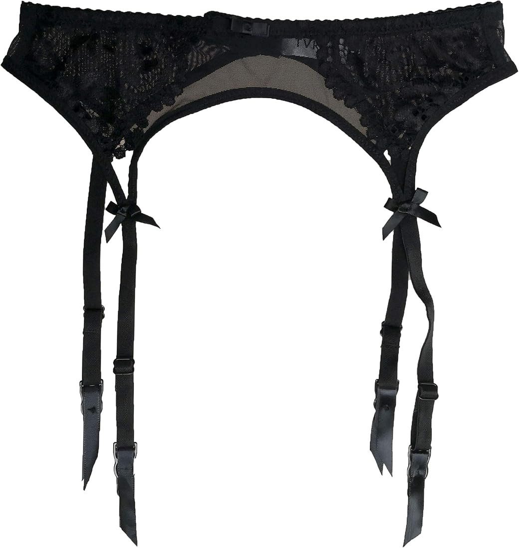 Women’s Black Metal Clips Sexy Garter Belts for Stockings S512 | Amazon (US)