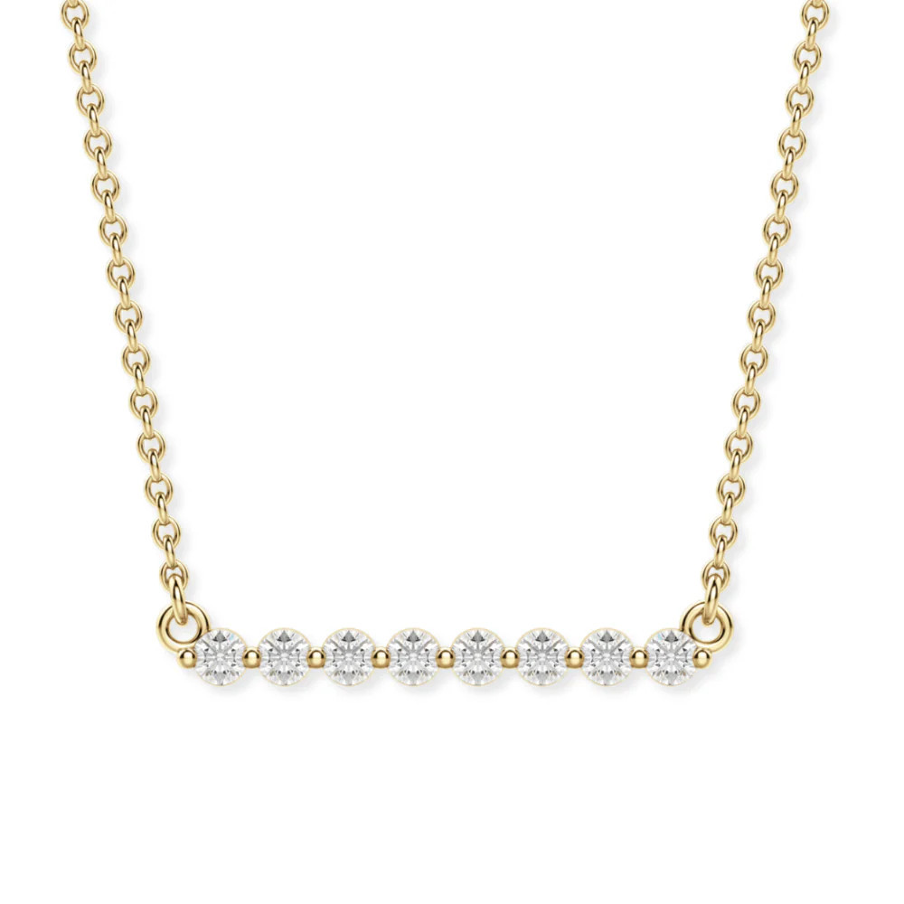 14K Single Shared Prong Diamond Bar Necklace | Embark Fine Jewelry