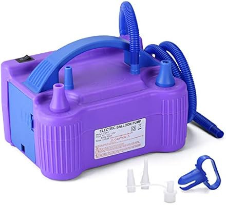 MESHA Electric Balloon Pump Air Pump Inflator Portable Dual Nozzle Blue Air Balloon Pump Filler I... | Amazon (US)