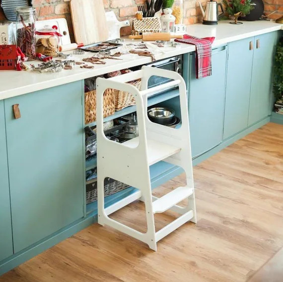 Kitchen Helper tower Kitchen stool Safety stool Toddler step | Etsy | Etsy (US)