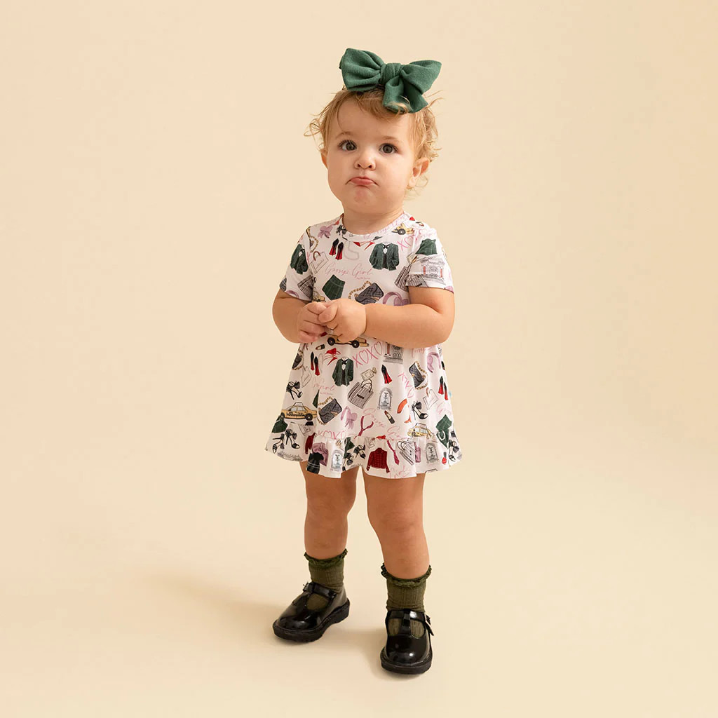 WB Multi Ruffled Baby Bodysuit Dress | Gossip Girl | Posh Peanut