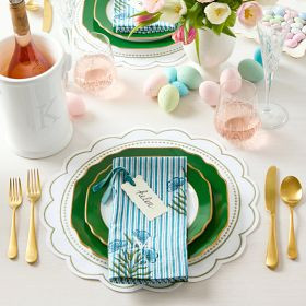 Block Print Striped Dinner Napkins, Set of 4 | Mark and Graham