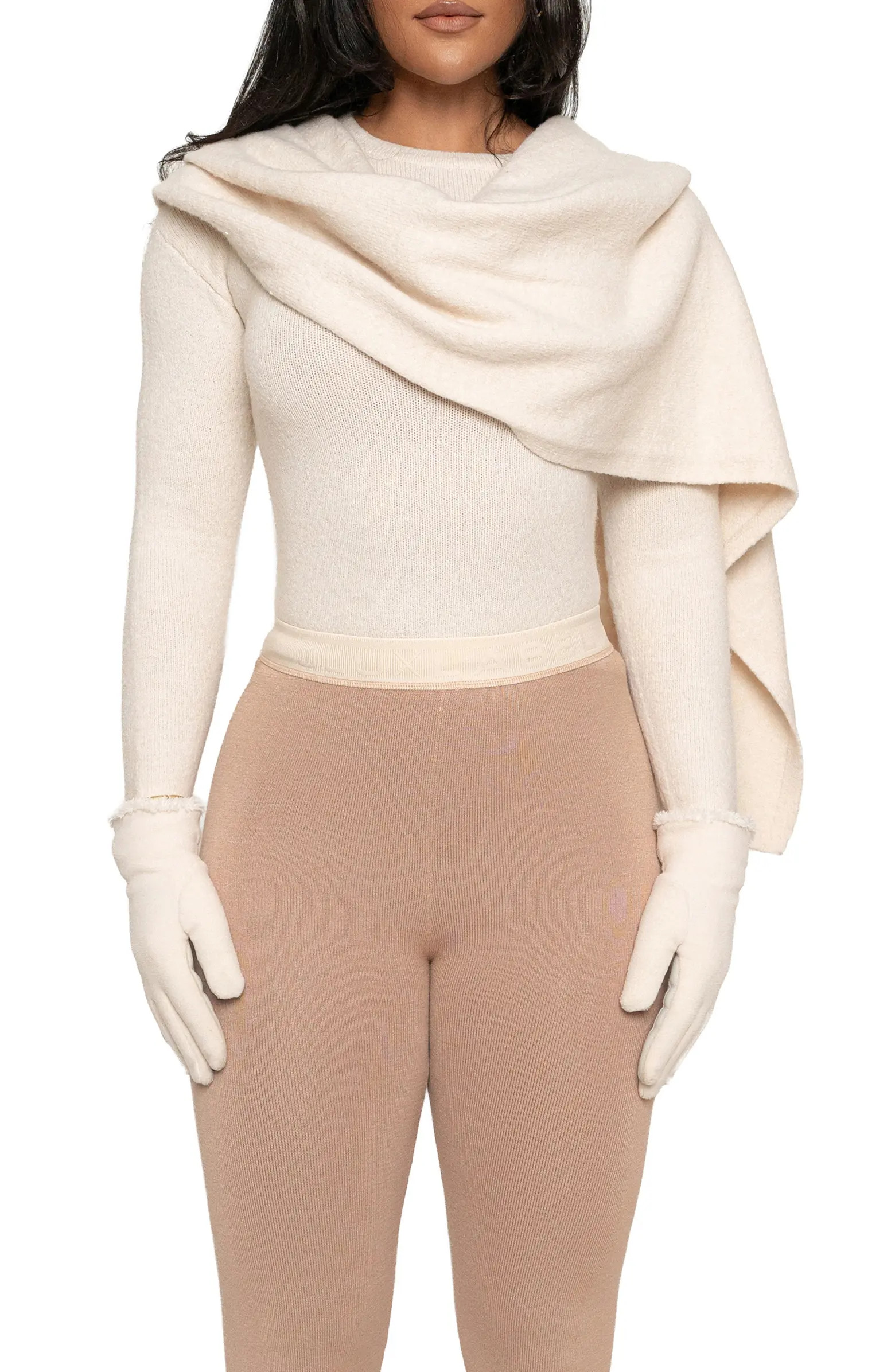 JLUXLABEL Rib Scarf Sweater | Nordstrom | Nordstrom