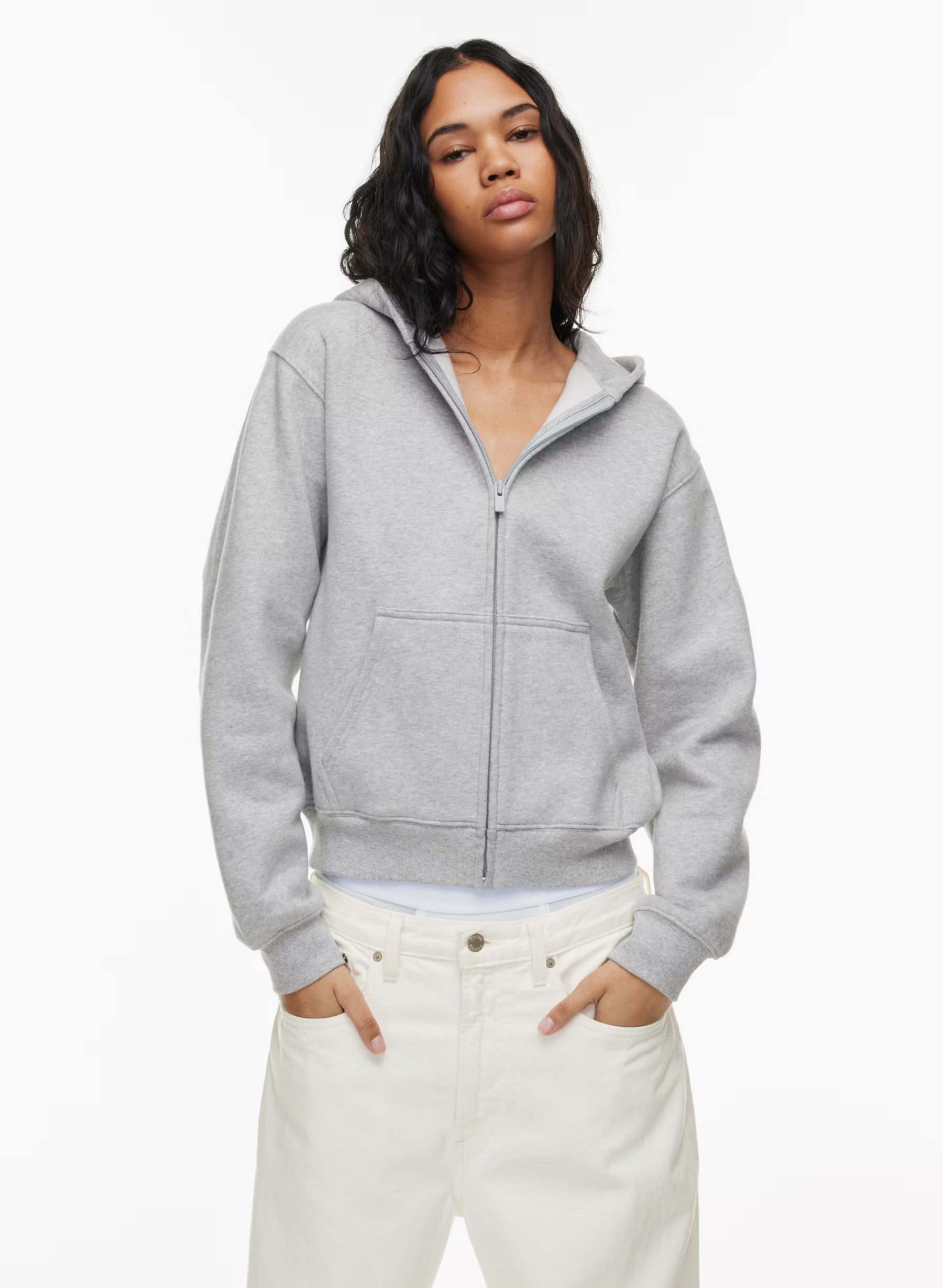 COZY FLEECE PERFECT ZIP HOODIE | Aritzia