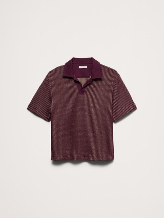 Relaxed-Fit Waffle-Knit Polo | Banana Republic (US)
