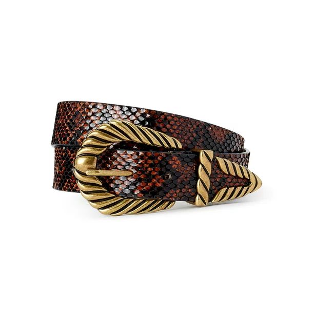 Scoop Cognac Snake 34mm Western Womens Belt - Walmart.com | Walmart (US)