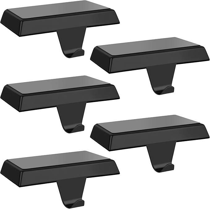 Palonu 4 Pcs Christmas Black Stocking Holders, Heavy Duty Mantle Hangers with Non-Slip Pad, Weigh... | Amazon (US)