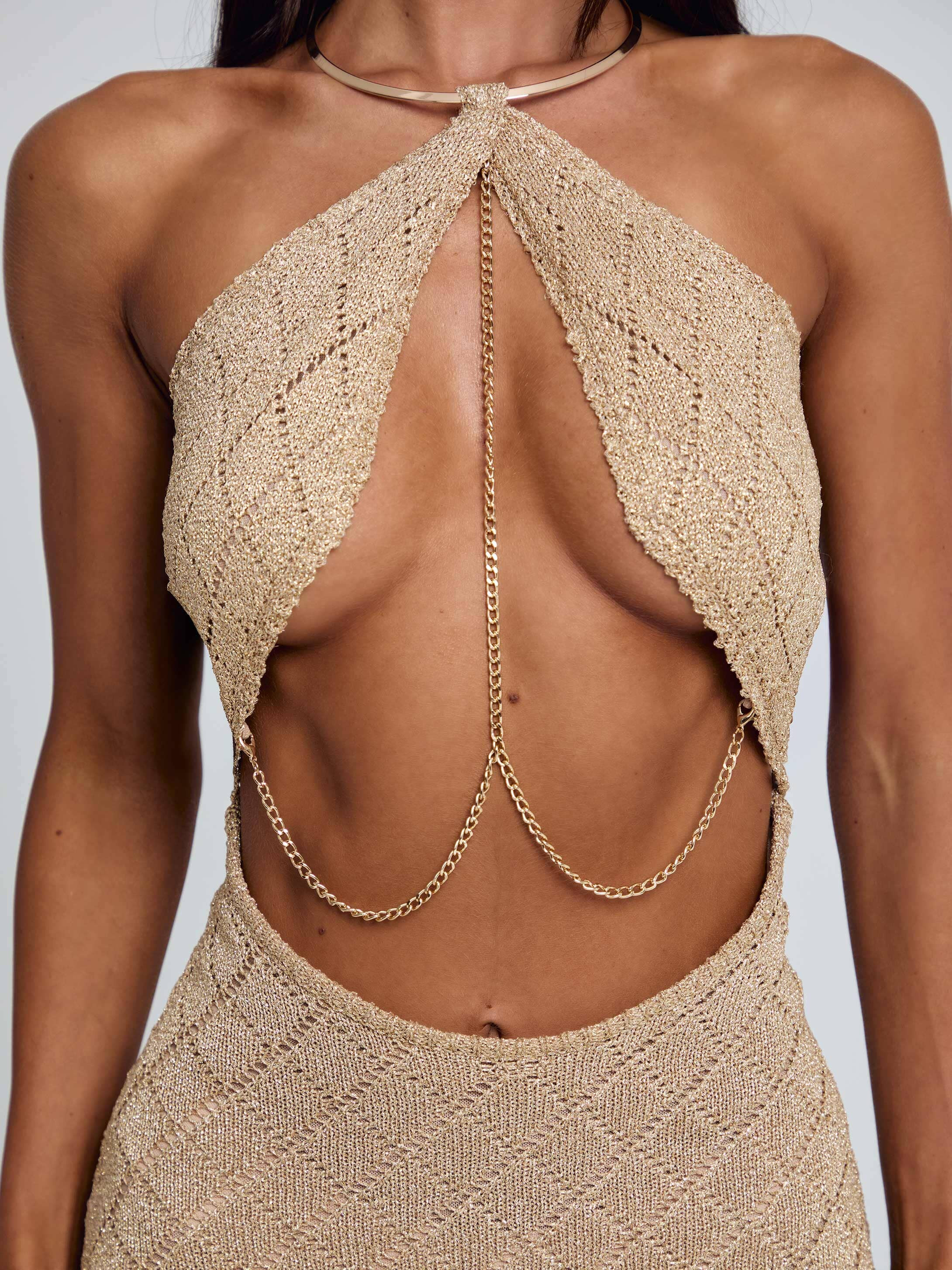 BEL MINI DRESS GOLD | Outcast (US & UK)