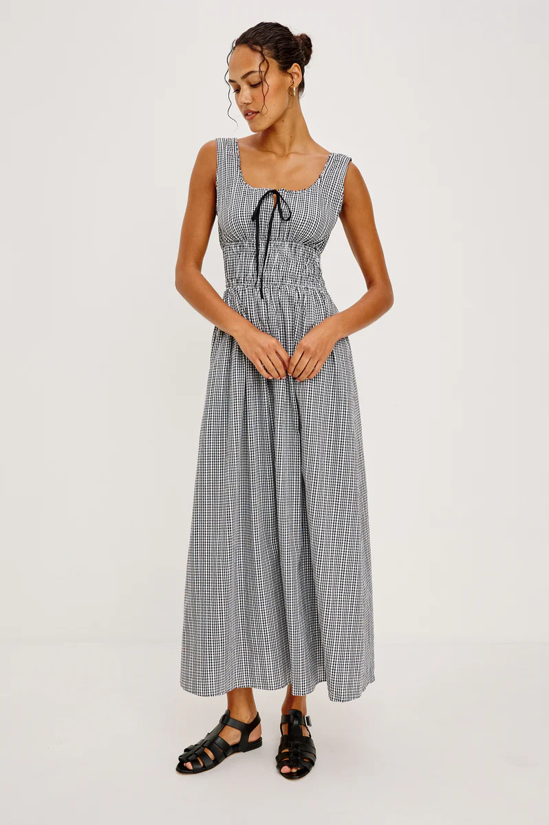 JORDIE DRESS - BLACK GINGHAM | Rails