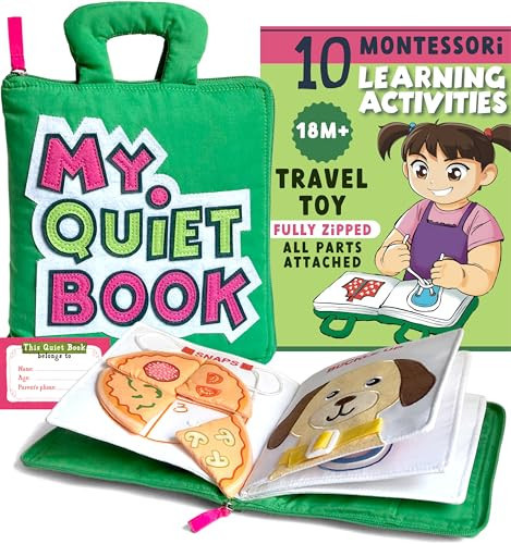 My Quiet Book - Toddler Plane Activities, Car Airplane Montessori Busy Board Book for Toddlers 1-3 - No Parts to Get Lost - Gifts for 1 2 3 4 Year Old Girl, Birthday Gifts Toys Age 2-4 | Amazon (US)