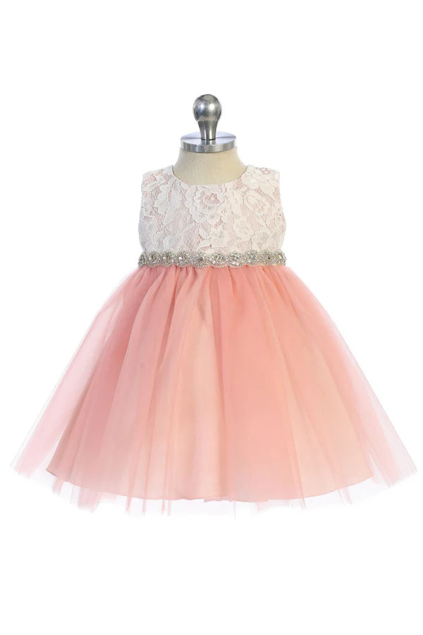 Lace Baby Dress w/ Rhinestone Trim | Kid's Dream