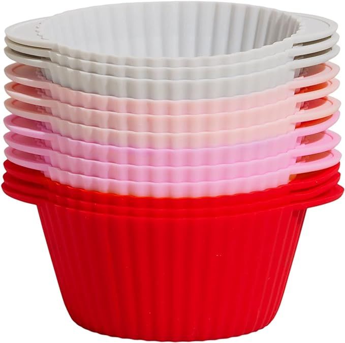 GIR: Get It Right Premium Silicone Cupcake Liners - Reusable Non-stick Baking Cups - 12 Pack, Str... | Amazon (US)