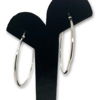 Big Silver Hoop Earrings/Solid Sterling 925 Large Size Hoops Lever Back | Etsy (US)