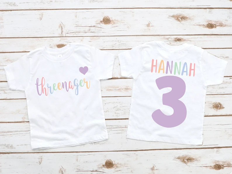 Threenager birthday shirt, 3rd birthday shirt, third birthday, threenager shirt, girl birthday sh... | Etsy (US)