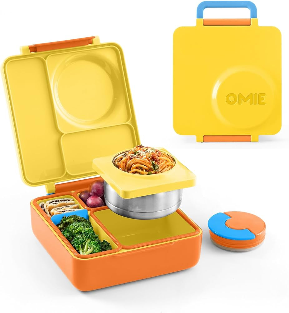 OmieBox Bento Box for Kids - Insulated Bento Lunch Box with Leak Proof Thermos Food Jar - 3 Compa... | Amazon (US)